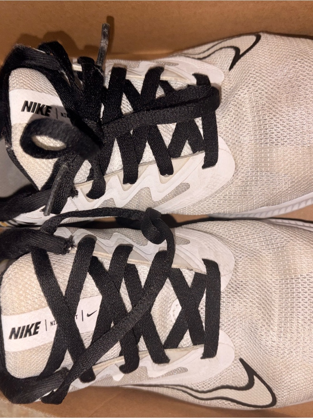Nike Kids White and Black Mesh Sneaker